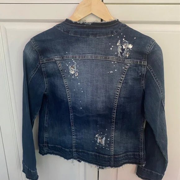 Jean jacket with Rhinestones and sequins - Picture 2 of 2